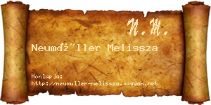 Neumüller Melissza névjegykártya